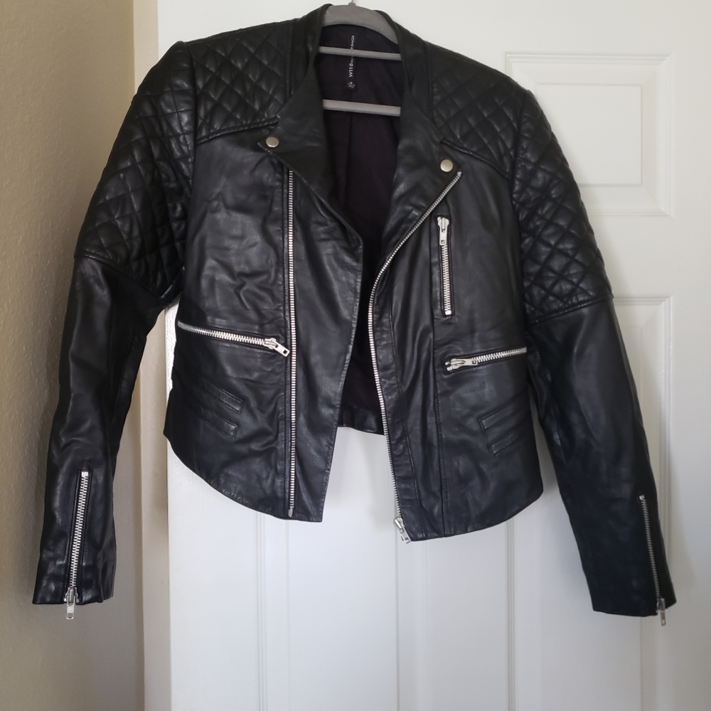 Black Leather Moto Jacket